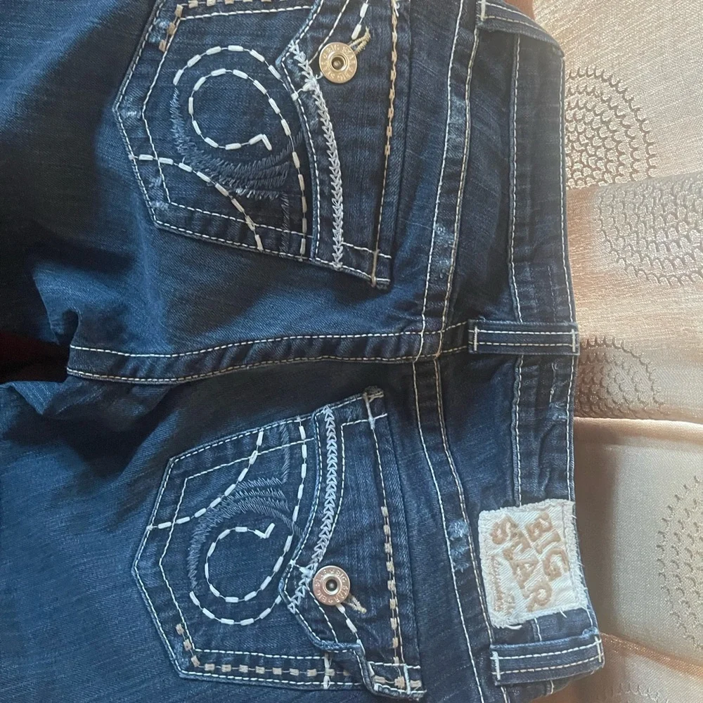 Big Star Women Sz 27 Blue Maddie Mid Rise Fit Bootcut Flap Pocket Denim Jeans - Picture 4 of 5